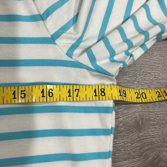 Talbots Striped Boat Neck Half Sleeve Top M - Picture 4 of 10